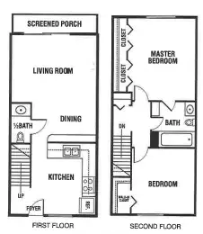 Two Bed Two Bath TH